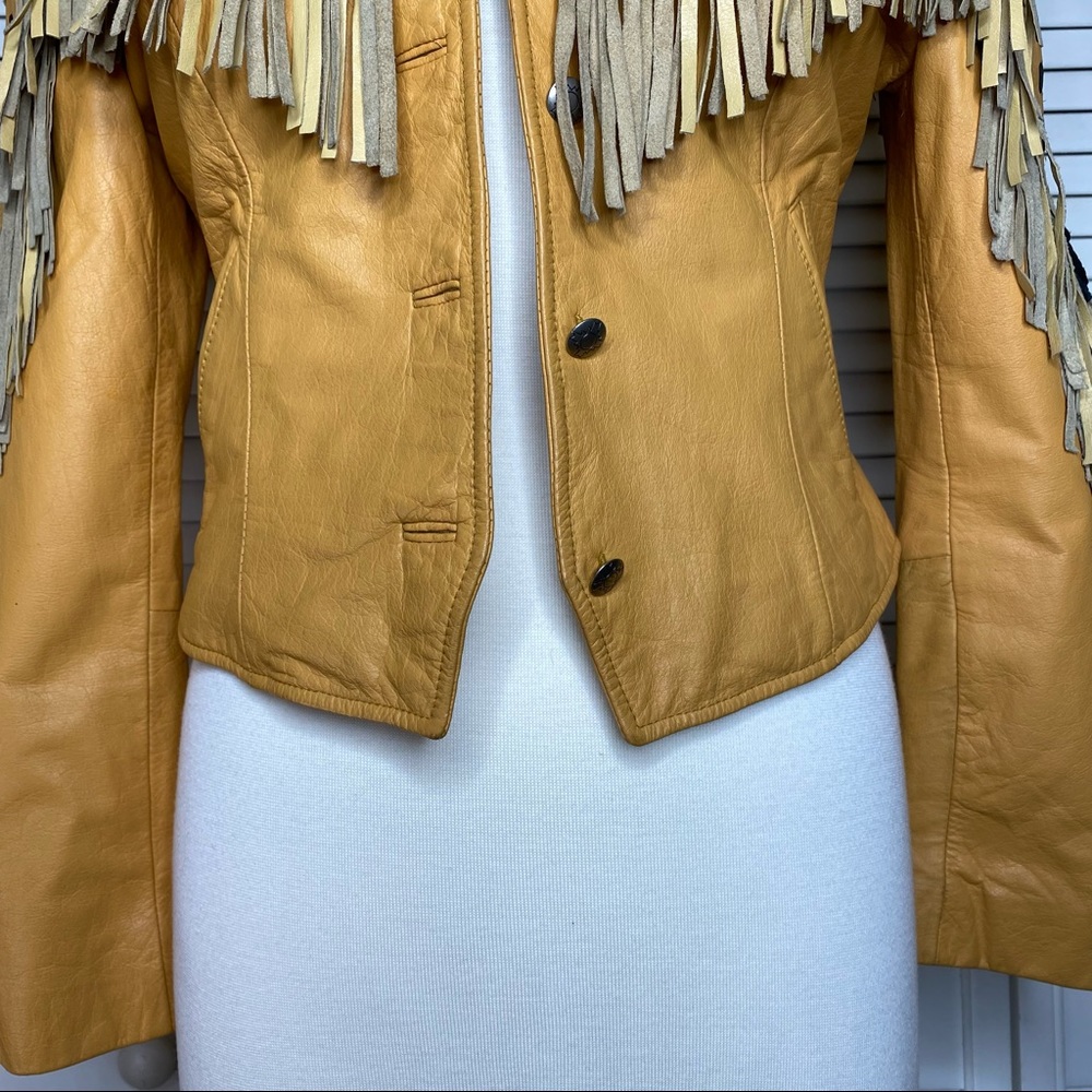 Western leather fringe jacket, Pioneer Wear size medium - Picture 4 of 13